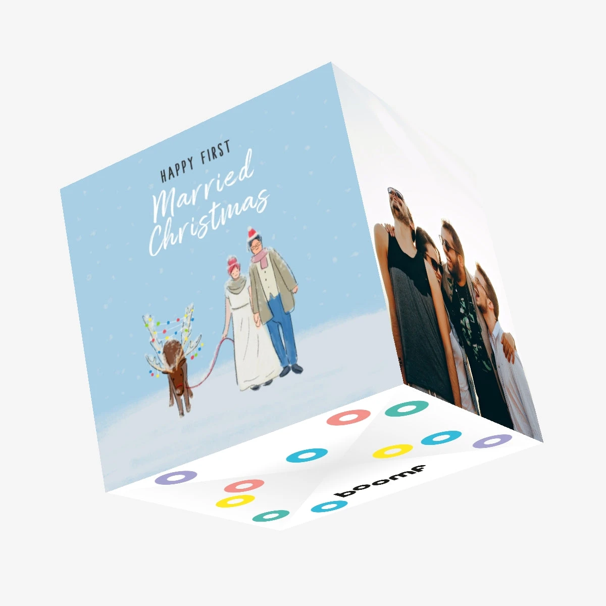 Happy 1st Married Christmas Confetti-exploding Greetings Card 3 Happy 1st Married Christmas Confetti-exploding Greetings Card