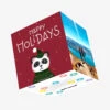 Happy Holidays Cute Panda Wearing A Hat Confetti-exploding Greetings Card -Christmas Gifts Store b5c1b93661c6bffb4e4040486f9c3232