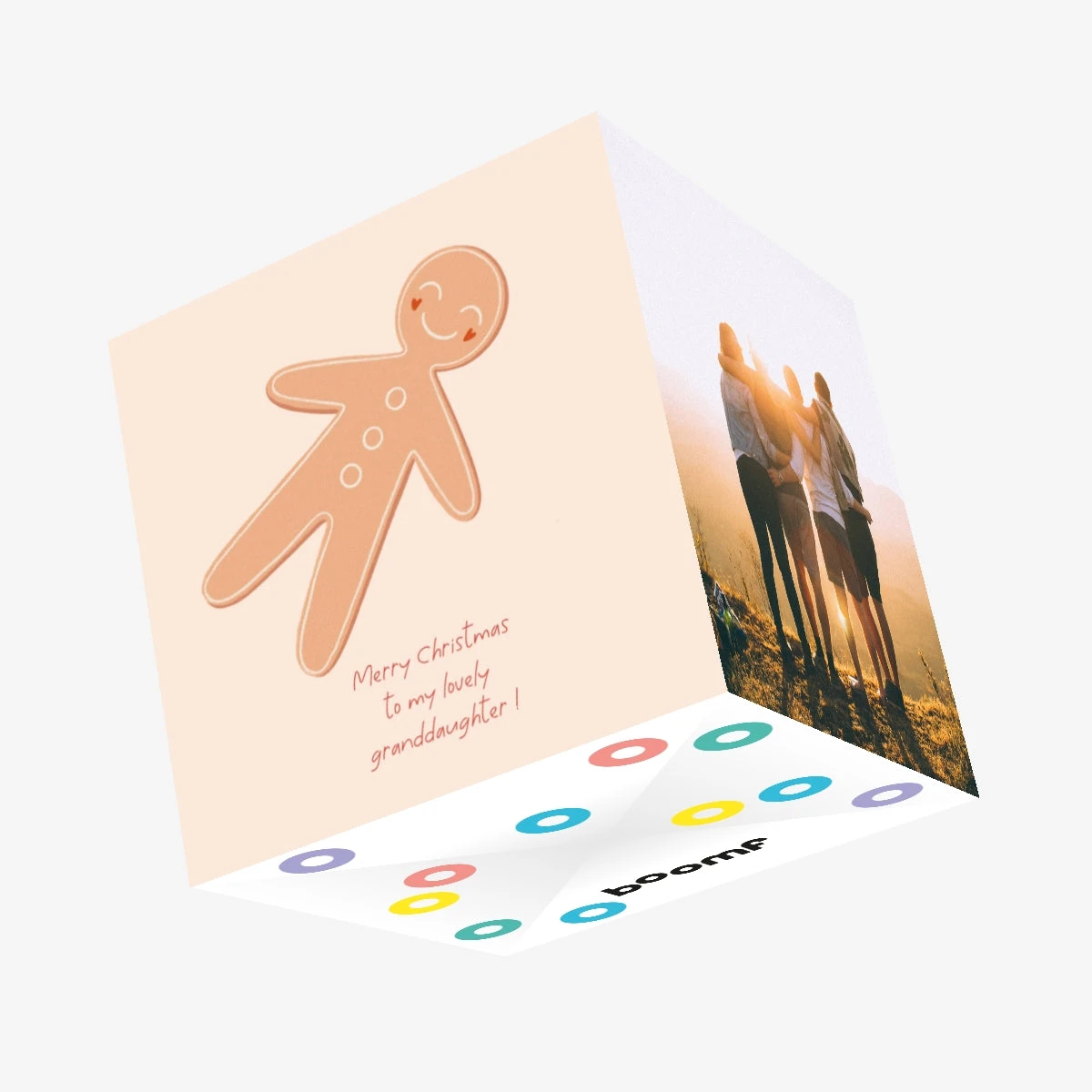 Merry Christmas Granddaughter Cute Gingerbread Man Confetti-exploding Greetings Card 3 Merry Christmas Granddaughter Cute Gingerbread Man Confetti-exploding Greetings Card