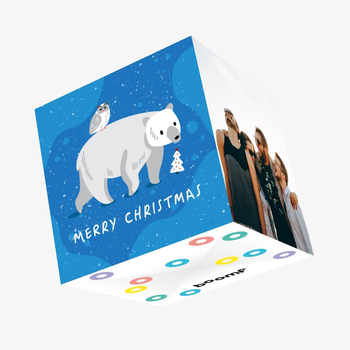 Merry Christmas Cute Polar Bear Confetti-exploding Greetings Card 3 Merry Christmas Cute Polar Bear Confetti-exploding Greetings Card