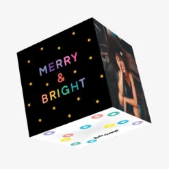 Merry & Bright Christmas Confetti-exploding Greetings Card