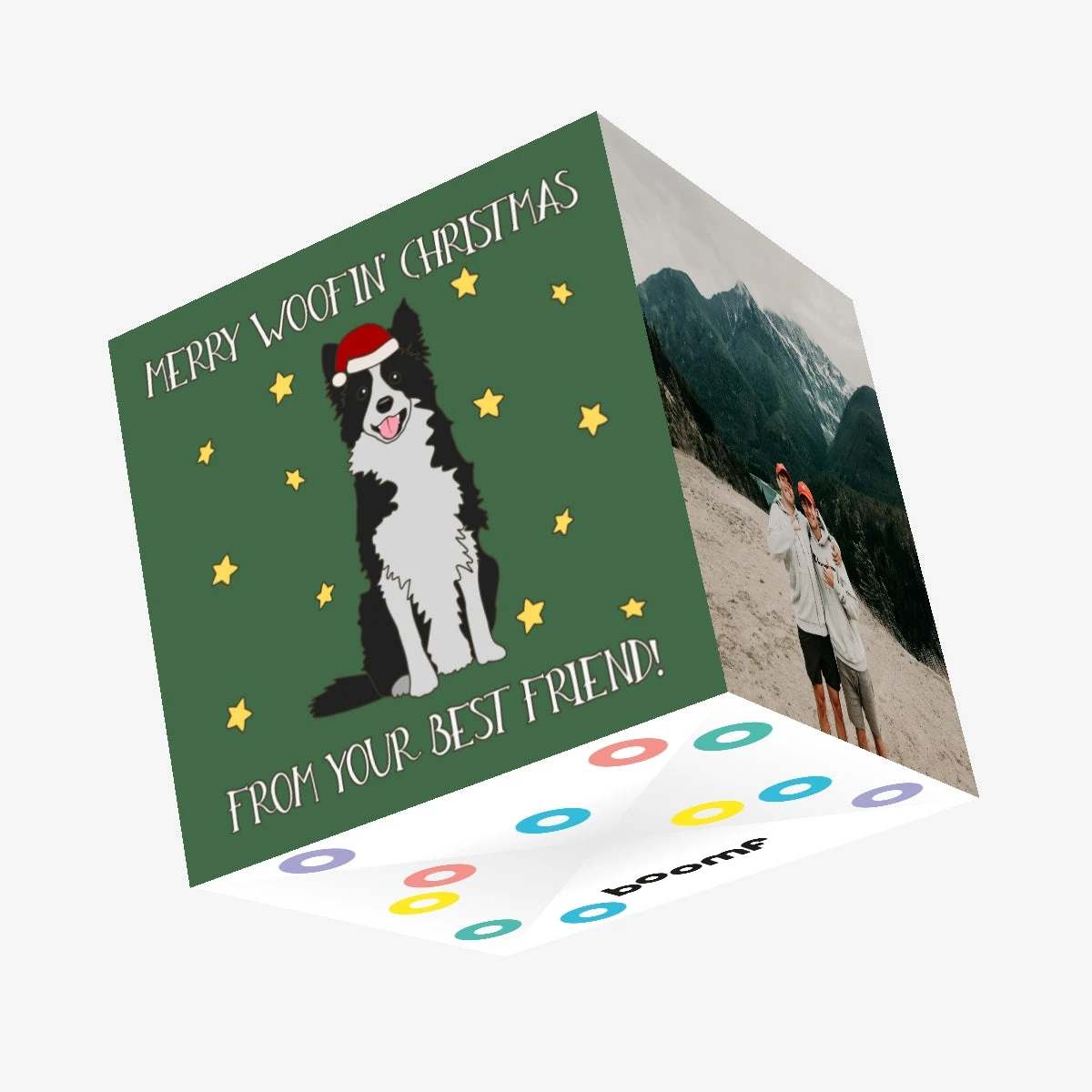 Merry Woofin' Christmas From Your Best Friend Border Collie Confetti-exploding Greetings Card 3 Merry Woofin' Christmas From Your Best Friend Border Collie Confetti-exploding Greetings Card