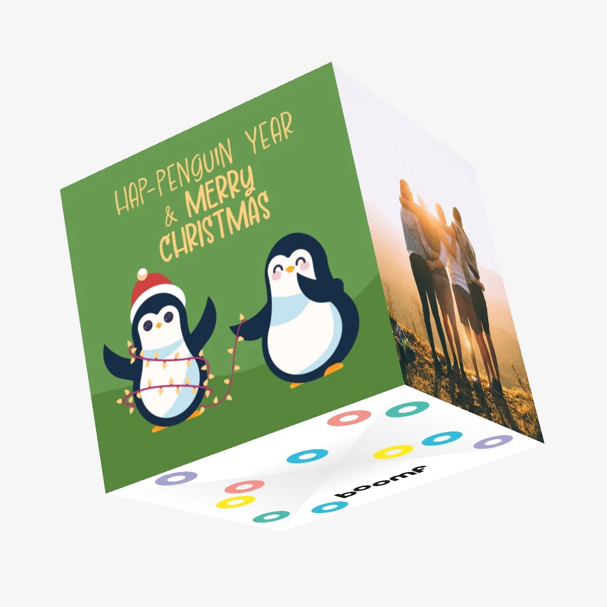 Hap-Penguin Year And Merry Christmas Cute Penguins Confetti-exploding Greetings Card 3 Hap-Penguin Year And Merry Christmas Cute Penguins Confetti-exploding Greetings Card