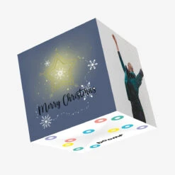 Merry Christmas Golden Star And Snowflakes Confetti-exploding Greetings Card