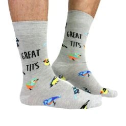Great Tits Socks -Christmas Gifts Store cockney spaniel great tits gray