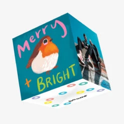 Merry And Bright Robin Christmas Confetti-exploding Greetings Card