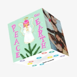 Peace And Joy Cute Angel Christmas Confetti-exploding Greetings Card