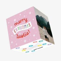 Merry Christmas Bestie Confetti-exploding Greetings Card