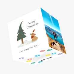 Merry Christmas And Happy New Year Cute Labrador Puppy And Christmas Tree Confetti-exploding Greetings Card