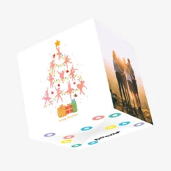 Merry Christmas Christmas Tree Made Of Ballerinas Confetti-exploding Greetings Card