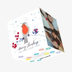 Merry Christmas And Happy New Year Robin Confetti-exploding Greetings Card