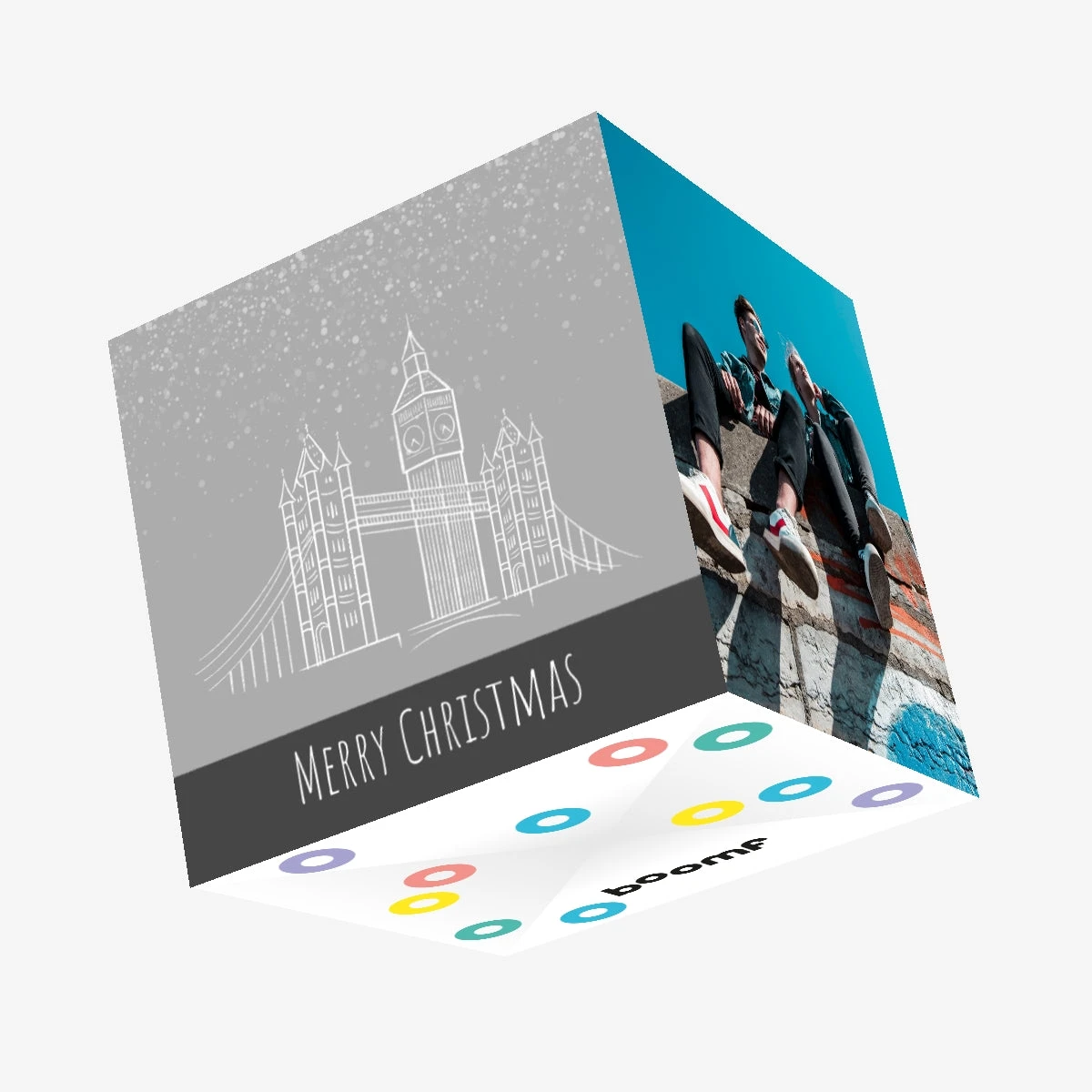 Merry Christmas London Snowfall Confetti-exploding Greetings Card 3 Merry Christmas London Snowfall Confetti-exploding Greetings Card