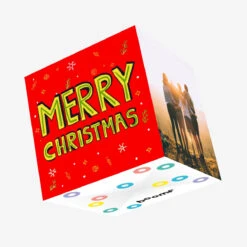 Red Background Merry Christmas Confetti-exploding Greetings Card