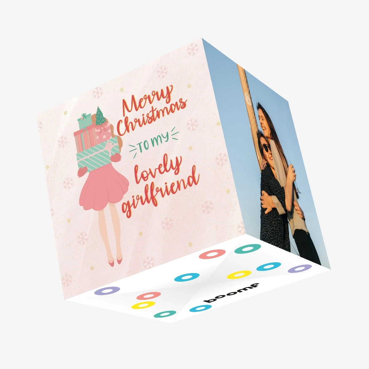 Merry Christmas Girlfriend Confetti-exploding Greetings Card 3 Merry Christmas Girlfriend Confetti-exploding Greetings Card