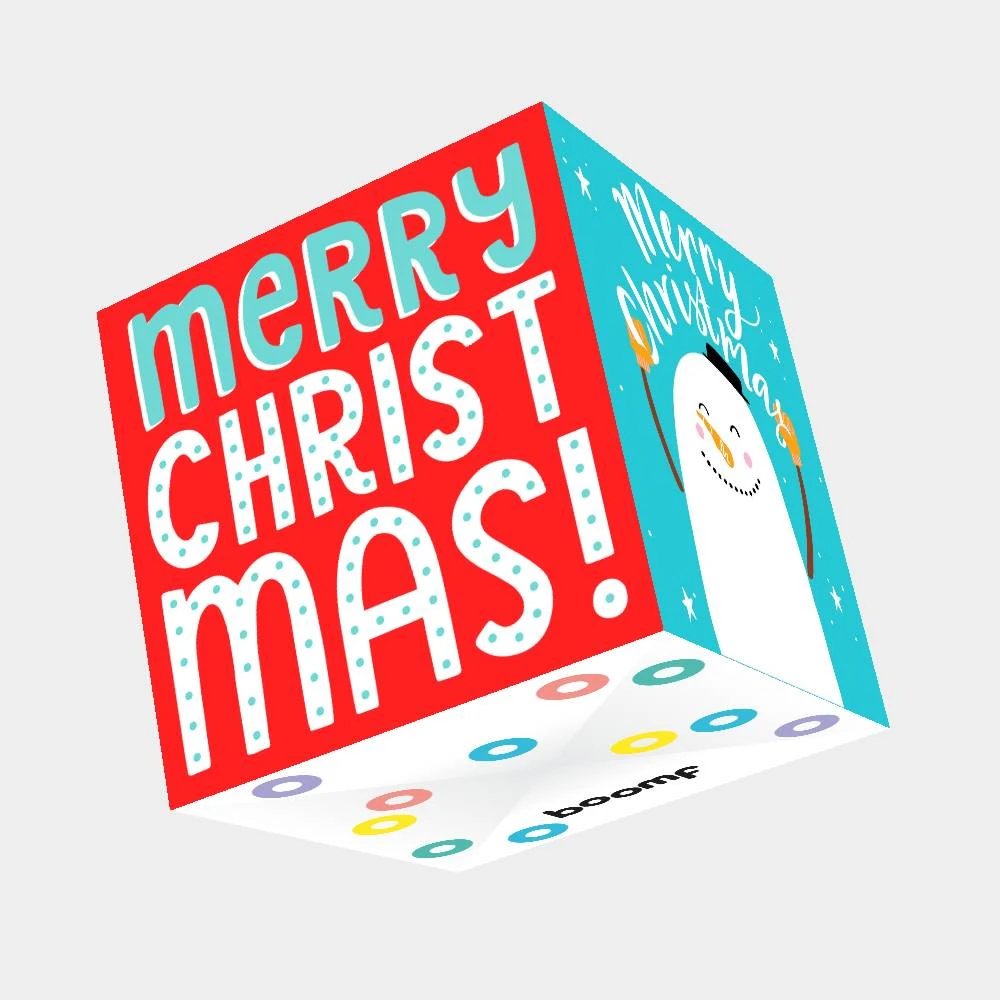 Merry Christmas Card 3D Cube Card 3 Merry Christmas Card 3D Cube Card